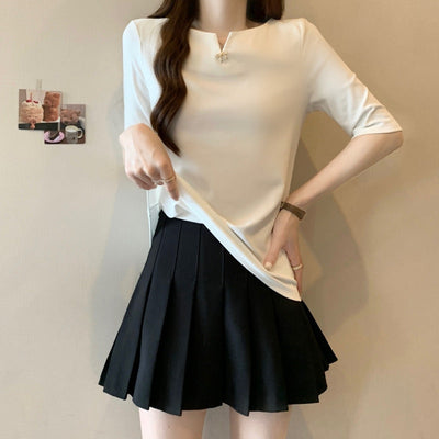 Femme Modern V-Ausschnitt Ikonisches T-Shirt Heidi-Mode