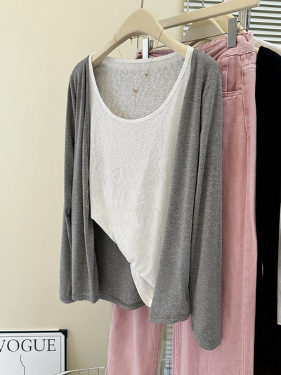 Femme Geschichteter Oversized Top mit Weichem Drapierte Detail Heidi-Mode