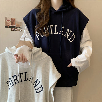 Damen Oversized Kapuzenpullover mit geschichtetem Design Heidi-Mode