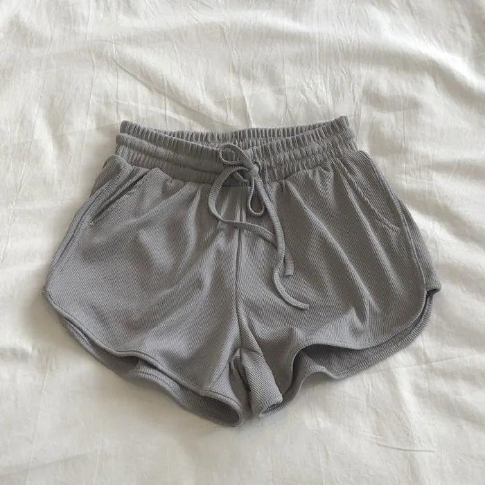 Femme Hochbundige Waffelstrick Lounge Shorts Heidi-Mode