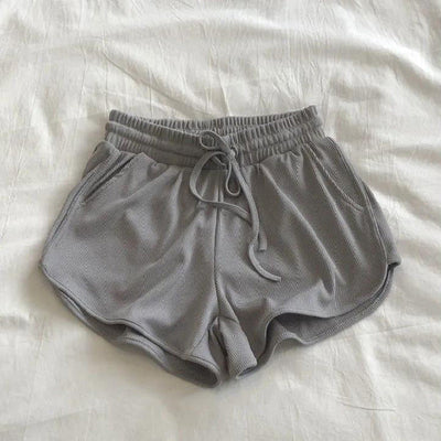 Femme Hochbundige Waffelstrick Lounge Shorts Heidi-Mode