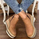 Damen nan Keilabsatz-Stiefelette mit verstecktem Plateau und elastischen Einstiegsleisten Drune in Braun