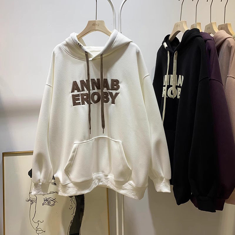 Damen Oversized Grafik Kapuzenpullover mit Frontdruck-Detail Heidi-Mode