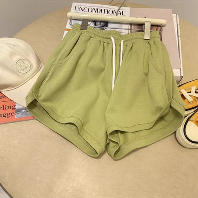 Femme Hoch geschnittene Sportliche Lounge Shorts mit verstellbarem Kordelzug Heidi-Mode