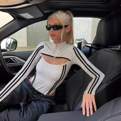 Jenna - Langarmbody mit hohem Halsausschnitt