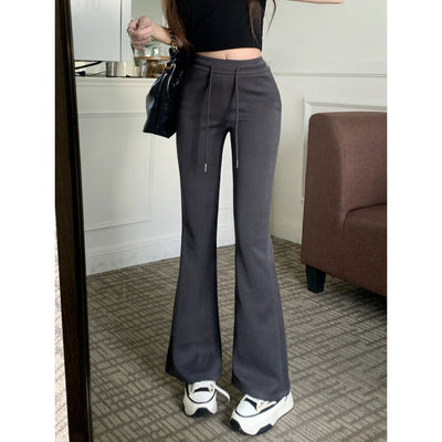 Damen High-Rise Flared Lounge-Hose mit verstellbarem Kordelzug Heidi-Mode