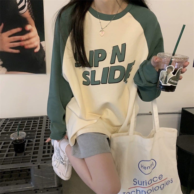 Femme Grafik Raglan Ärmel T-Shirt Heidi-Mode