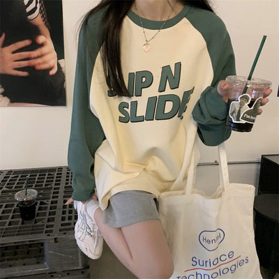 Femme Grafik Raglan Ärmel T-Shirt Heidi-Mode