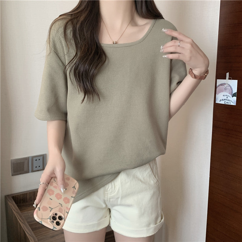 Femme Relaxed Fit Rippel Kurzarmtop Heidi-Mode