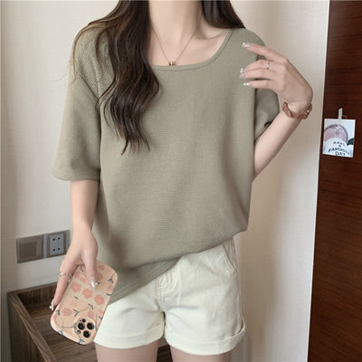 Femme Relaxed Fit Rippel Kurzarmtop Heidi-Mode