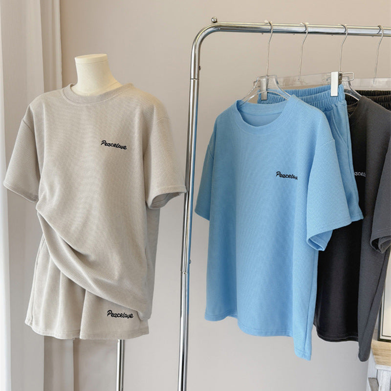 Femme Relaxed Fit Waffelstrick Zweiteiliges Lounge-Set Heidi-Mode