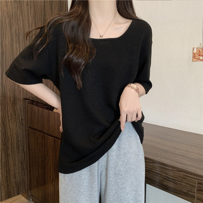 Femme Relaxed Fit Rippel Kurzarmtop Heidi-Mode