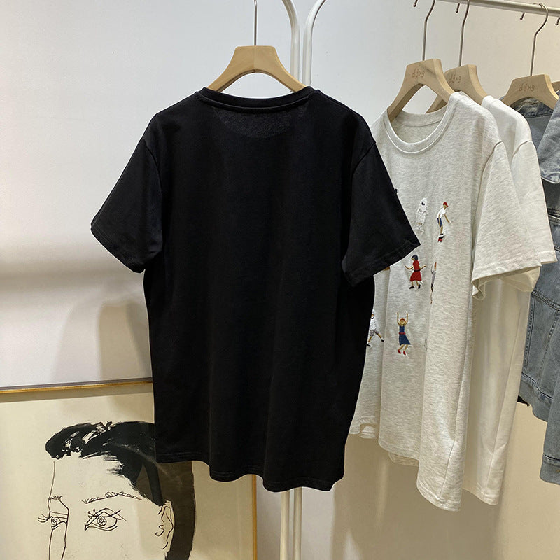 Femme Grafik Besticktes T-Shirt Heidi-Mode