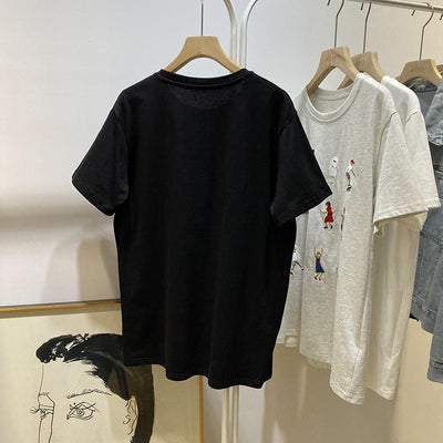 Femme Grafik Besticktes T-Shirt Heidi-Mode