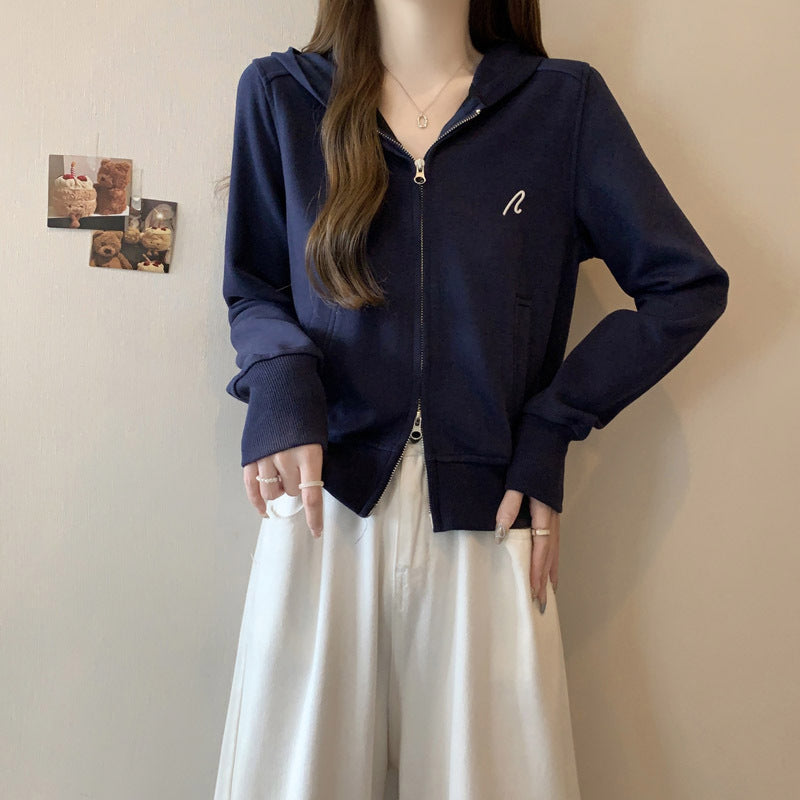 Femme Leichtgewicht Zip-up Hoodie mit stilvollen Nähten Heidi-Mode