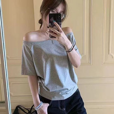 Femme Off-Shoulder Relaxed Fit Tee Heidi-Mode