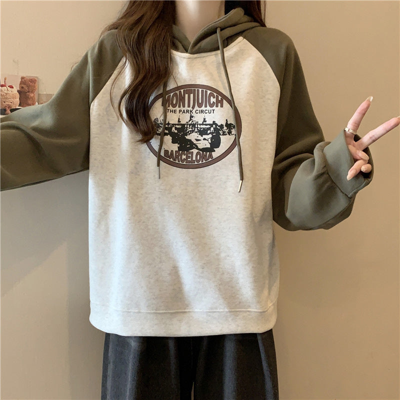 Femme Übergroße Grafik Hoodie mit Einzigartigem Druck Heidi-Mode