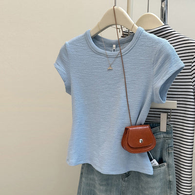 Damen Kurzarm Relaxed Fit Basic T-Shirt Heidi-Mode