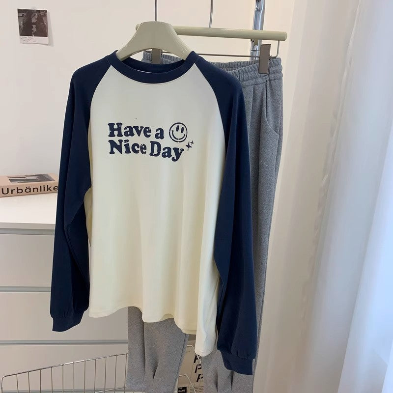 Femme Grafik Langarm-T-Shirt mit Fröhlichem Print Heidi-Mode