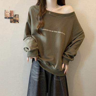 Femme Off-Shoulder Grafik Sweatshirt Heidi-Mode 1747901694