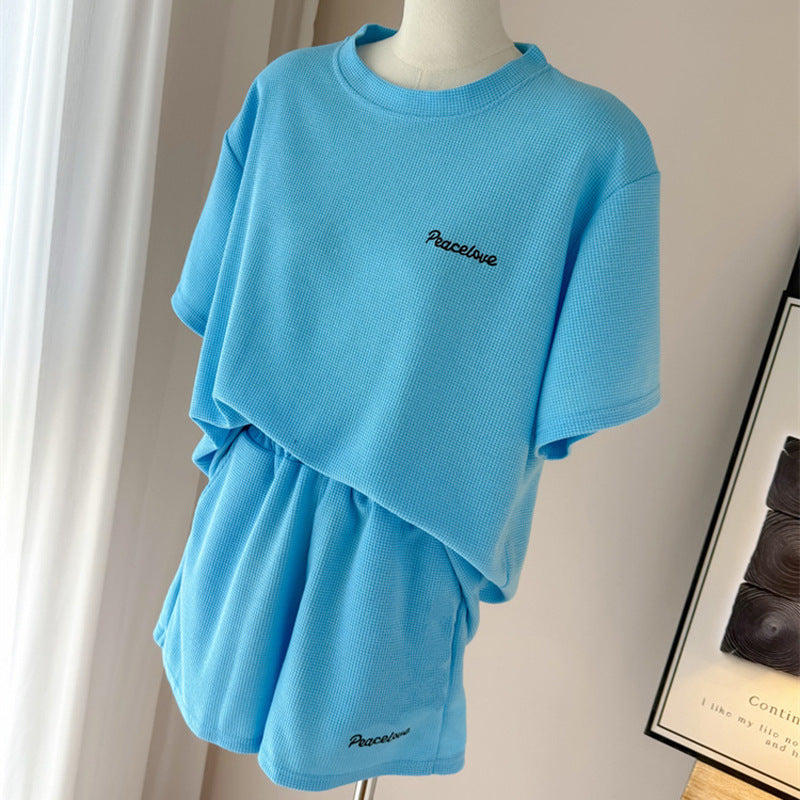 Femme Relaxed Waffle Knit Lounge Set Heidi-Mode