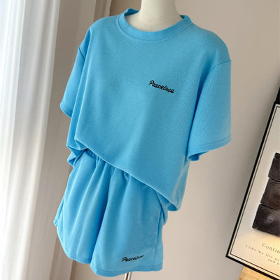 Femme Relaxed Waffle Knit Lounge Set Heidi-Mode