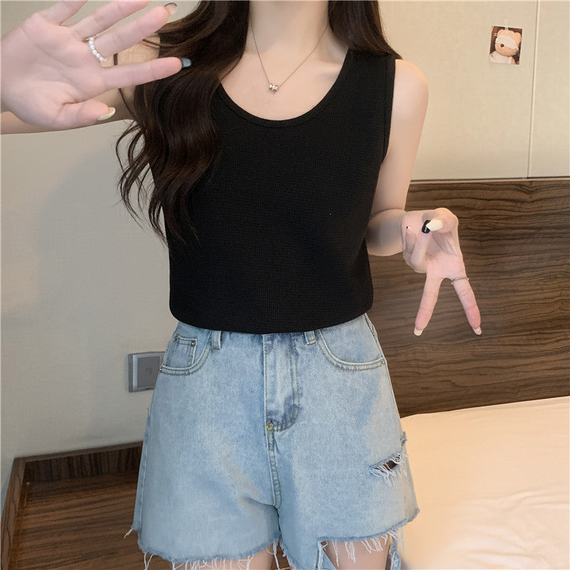 Femme Sleek Cropped Tanktop mit strukturiertem Stoff Heidi-Mode