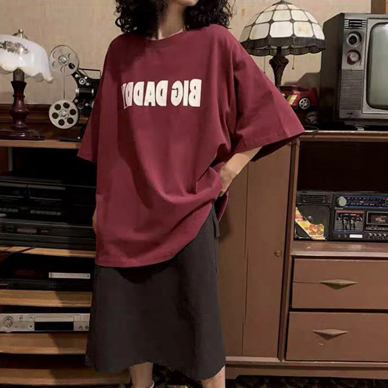 Femme Oversized Grafik T-Shirt mit fetter Schriftart Heidi-Mode