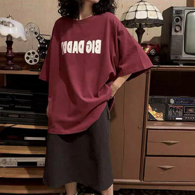 Femme Oversized Grafik T-Shirt mit fetter Schriftart Heidi-Mode