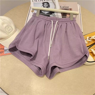 Femme Hoch geschnittene Sportliche Lounge Shorts mit verstellbarem Kordelzug Heidi-Mode