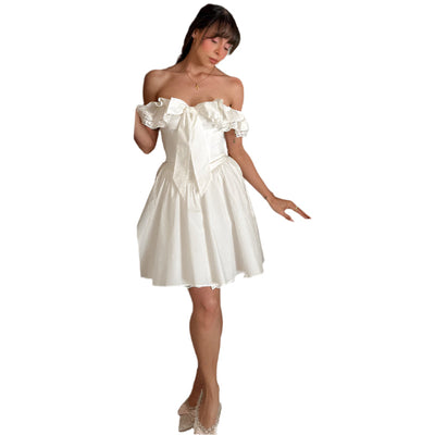 Gabriella - Elegantes Schlupfkleid mit Off-Shoulder und Schleife im Sommerstil