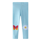 Mädchen Leggings mit buntem Schmetterlings- und Blumenapplikationen Drune in Orange