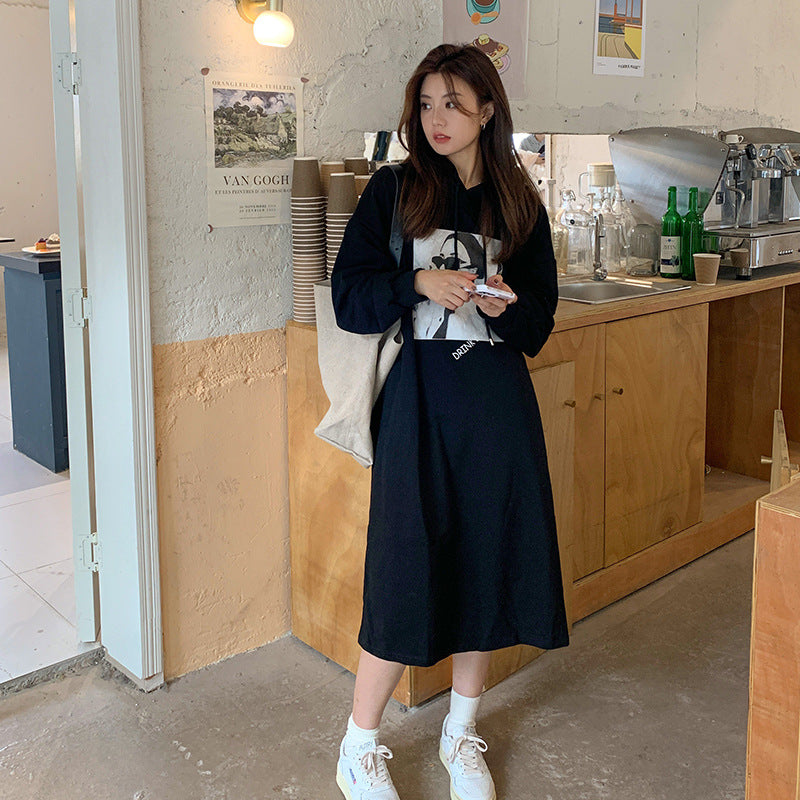 Femme Oversized Grafik Hoodie Kleid Heidi-Mode 1747901325