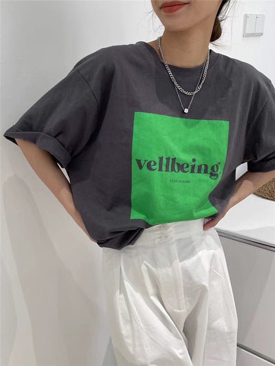 Femme Grafikdruck Loose-Fit T-Shirt Heidi-Mode