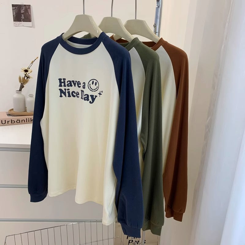 Femme Grafik Langarm-T-Shirt mit Fröhlichem Print Heidi-Mode