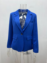 Damen nan taillierter Blazer mit Ein-Knopf-Verschluss Reverskragen und Pattentaschen Drune in Originalfotos, große Stückzahl vorrätig