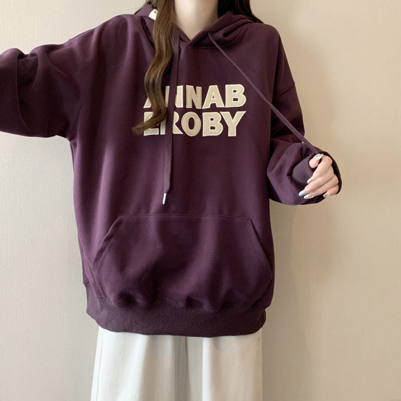 Femme Grafik Entspannt Fit Hoodie mit Känguru-Tasche Heidi-Mode