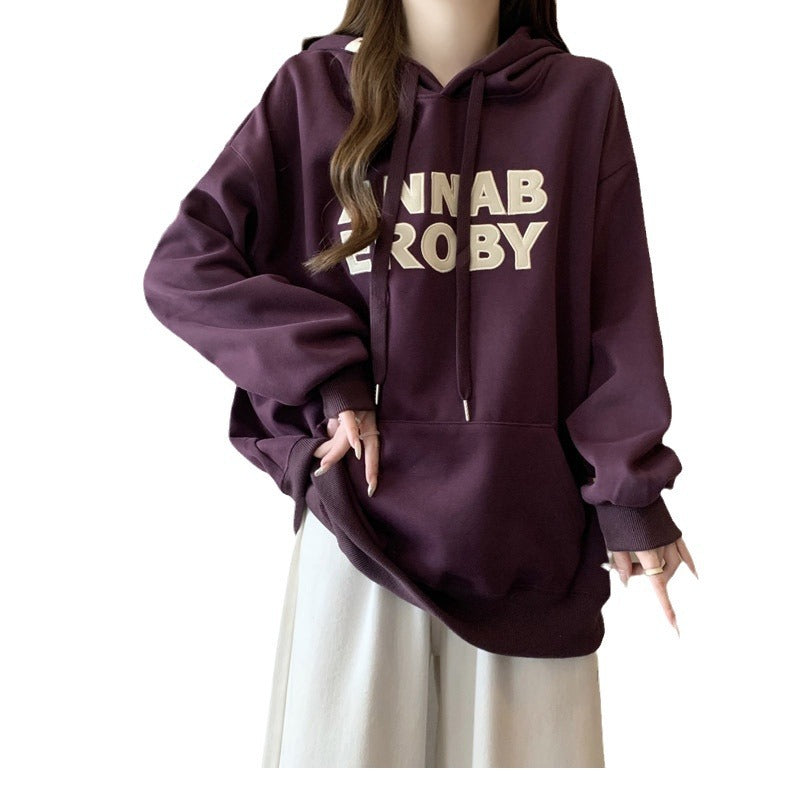 Damen Überdimensionale Grafik Kapuzenpullover mit Kängurutasche Heidi-Mode