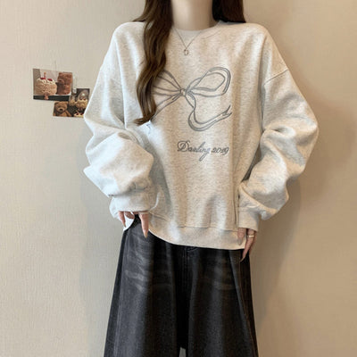 Damen Oversized Bestickter Sweatshirt Heidi-Mode