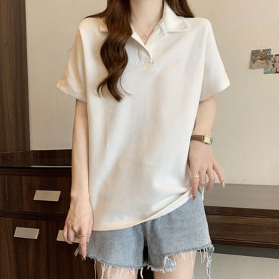 Femme Kurzarm-Polohemd mit elegantem Knopfdetails Heidi-Mode