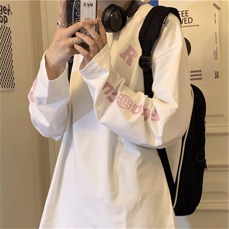 Femme Graphic Langarm-Tee mit Auffälligem Druck Heidi-Mode