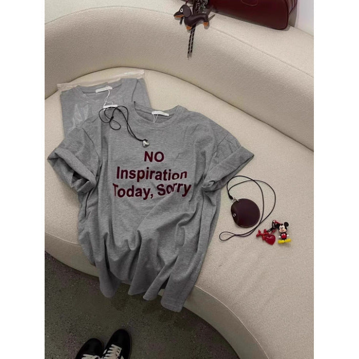 Femme Übergroßes Statement Grafik-T-Shirt Heidi-Mode