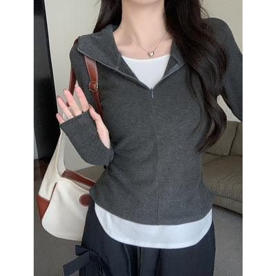 Damen Leichtgewicht Zip-Up Hoodie mit elegantem Design Heidi-Mode