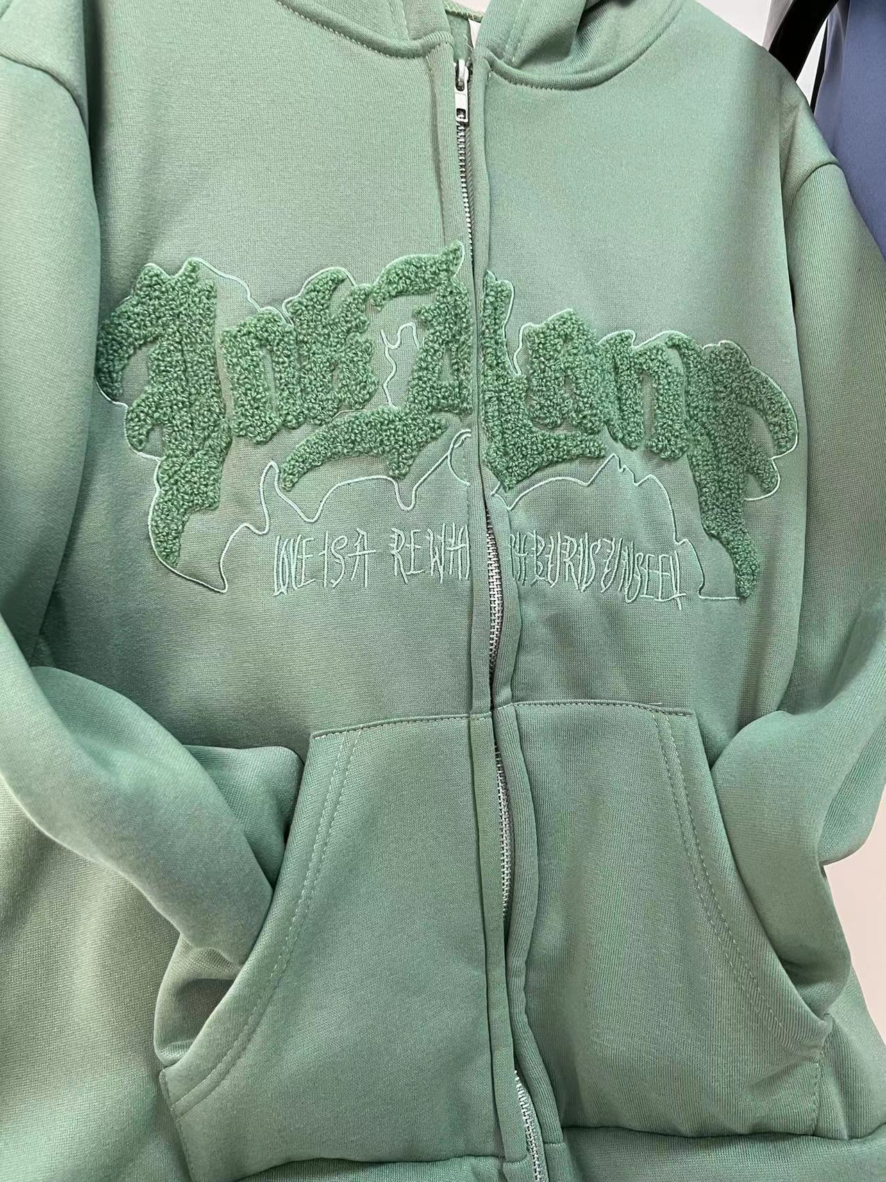 Femme Grafik Zip-Up Hoodie mit einzigartiger Aussage Heidi-Mode