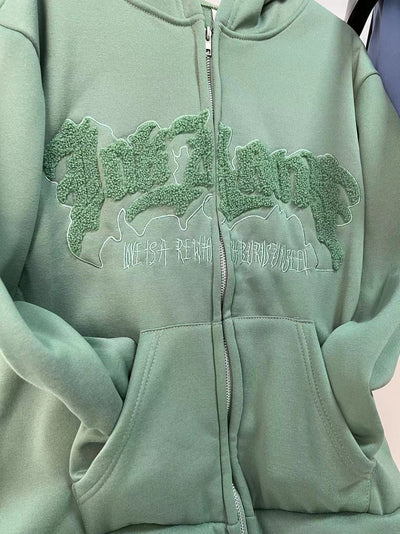 Femme Grafik Zip-Up Hoodie mit einzigartiger Aussage Heidi-Mode