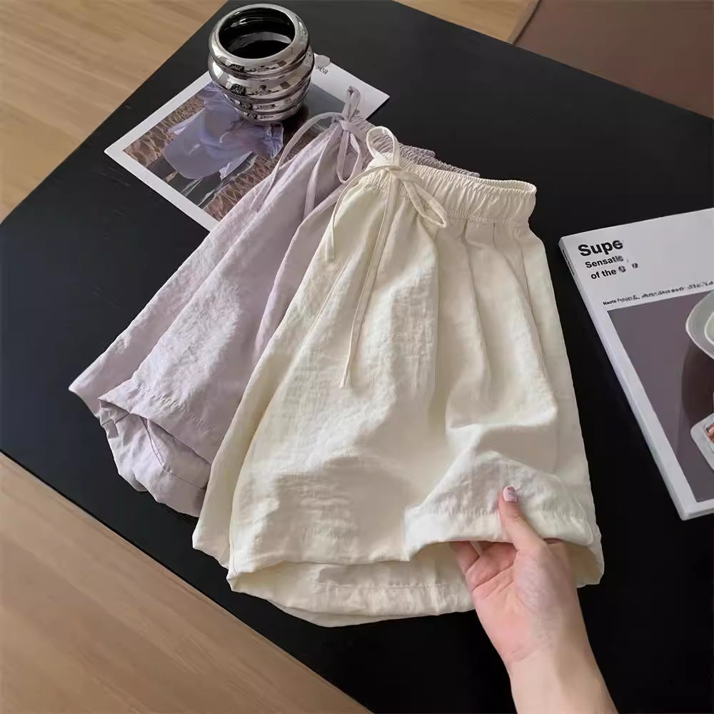 Femme Relaxed Fit Sommer Lounge Shorts mit verstellbarem Bund Heidi-Mode