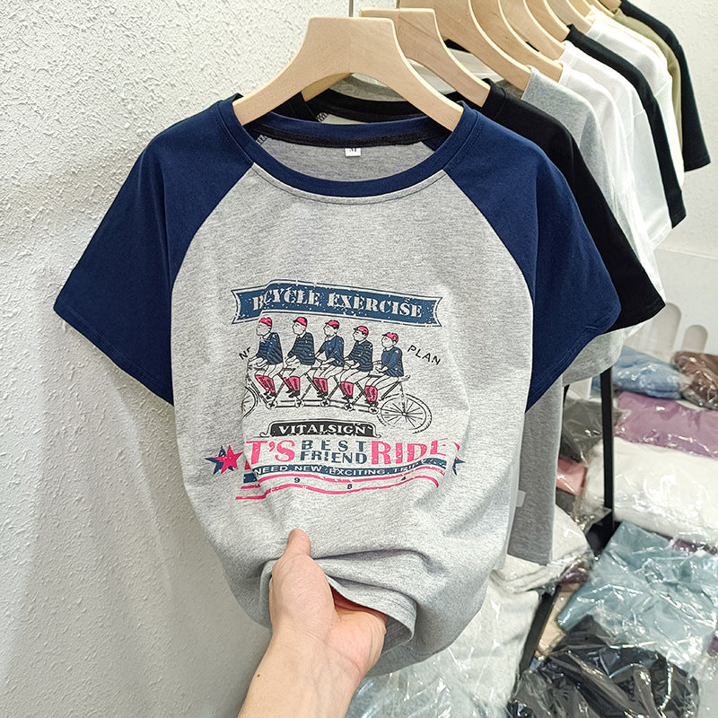 Femme Relaxed Fit Graphic Baseball Tee Heidi-Mode