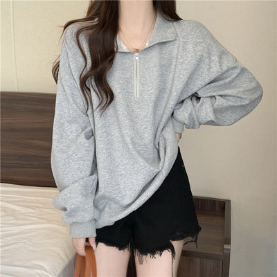 Femme Oversized Zip-Up Fleece Sweatshirt Heidi-Mode