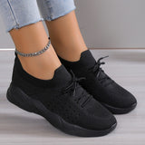 Damen nan gestrickte Slip-On Sneaker mit Memory-Fußbett und rutschfester Wellenlaufsohle Drune in Schwarz