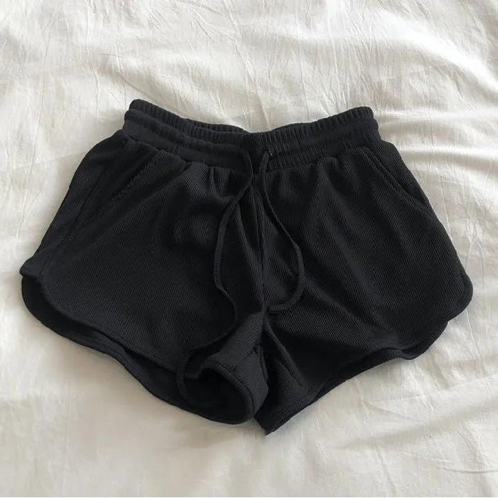 Femme Hochbundige Waffelstrick Lounge Shorts Heidi-Mode